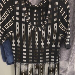 Danny & Nicole Black and Cream Geometric Dress